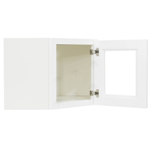 Lancaster White Wall Diagonal Mullion Door Cabinet 1 Door No Shelf Glass Not Included