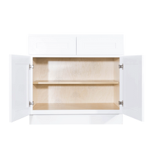 Load image into Gallery viewer, Lancaster Shaker White Base Cabinet 2 Drawers 2 Doors 1 Adjustable Shelf