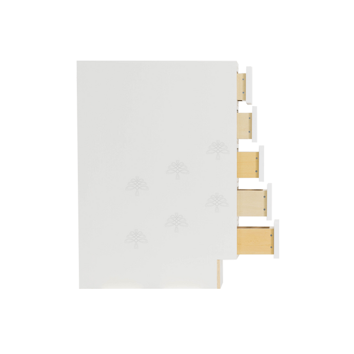 Lancaster Shaker White Base Spice Drawer(No Slides), 5 Spice Drawers