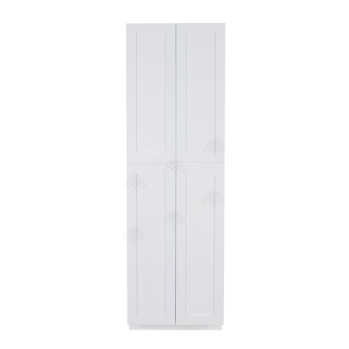 Lancaster Shaker White Tall Pantry 2 Upper Doors and 2 Lower Doors