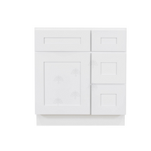 Load image into Gallery viewer, Lancaster Shaker White Vanity Sink Base Cabinet 1 Dummy Drawer 1 Door Rightside