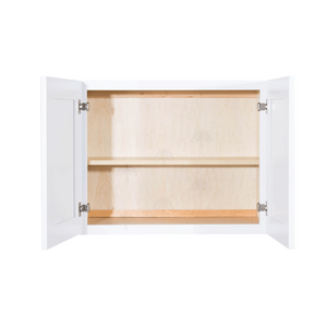 Lancaster Shaker White Wall Cabinet 2 Doors 1 Adjustable Shelf 24inch Depth
