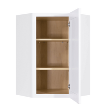 Load image into Gallery viewer, Lancaster Shaker White Wall Diagonal Corner 1 Door 2 Adjustable Shelves
