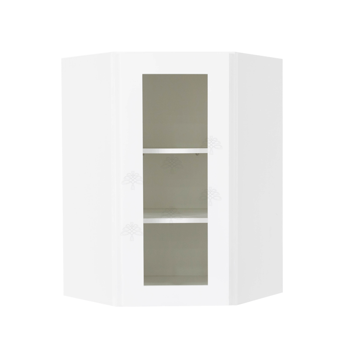 Lancaster Shaker White Wall Diagonal Mullion Door Cabinet 1 Door 2 Adjustable Shelves Glass not Included