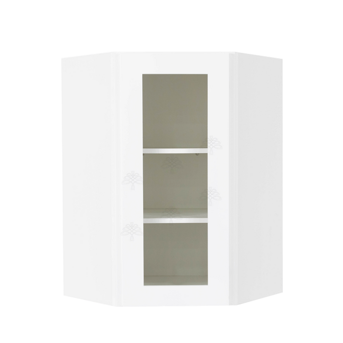 Lancaster Shaker White Wall Diagonal Mullion Door Cabinet 1 Door 2 Adjustable Shelves Glass not Included
