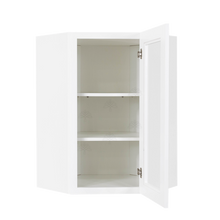 Load image into Gallery viewer, Lancaster Shaker White Wall Diagonal Mullion Door Cabinet 1 Door 2 Adjustable Shelves Glass not Included