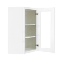 Load image into Gallery viewer, Lancaster Shaker White Wall Diagonal Mullion Door Cabinet 1 Door 2 Adjustable Shelves Glass not Included