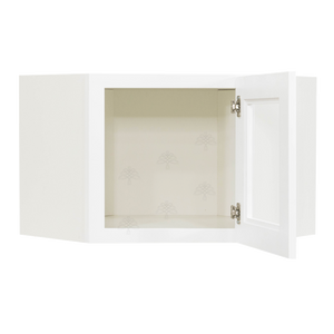 Lancaster Shaker White Wall Diagonal Mullion Door Cabinet 1 Door 3 Adjustable Shelves Glass not Included