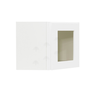 Lancaster Shaker White Wall Diagonal Mullion Door Cabinet 1 Door 3 Adjustable Shelves Glass not Included