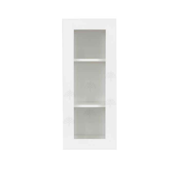 Lancaster Shaker White Wall Mullion Door Cabinet 1 Door 2 Adjustable Shelves Glass not Included