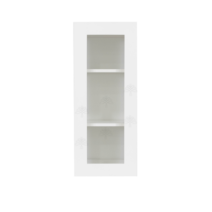Lancaster Shaker White Wall Mullion Door Cabinet 1 Door 2 Adjustable Shelves Glass not Included