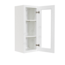 Load image into Gallery viewer, Lancaster Shaker White Wall Mullion Door Cabinet 1 Door 2 Adjustable Shelves Glass not Included