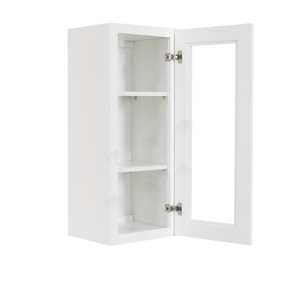 Lancaster Shaker White Wall Mullion Door Cabinet 1 Door 2 Adjustable Shelves Glass not Included