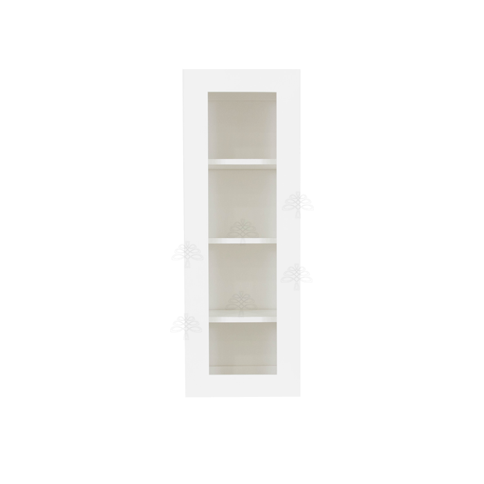 Lancaster Shaker White Wall Mullion Door Cabinet 1 Door 3 Adjustable Shelves Glass not Included