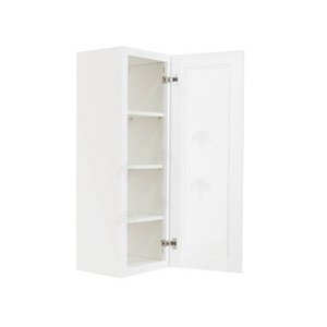 Lancaster Shaker White Wall Mullion Door Cabinet 1 Door 3 Adjustable Shelves Glass not Included