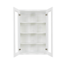 Load image into Gallery viewer, Lancaster Shaker White Wall Mullion Door Cabinet 2 Doors 3 Adjustable Shelves Glass not Included