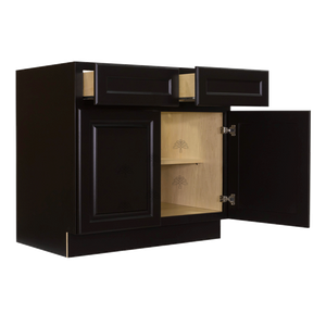 Newport Espresso Base Cabinet 2 Drawers 2 Doors 1 Adjustable Shelf