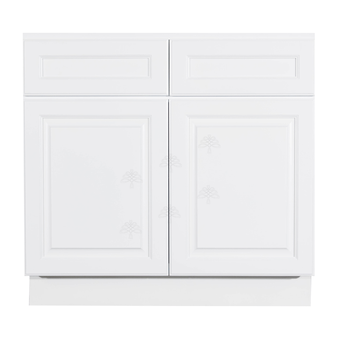 Newport White Base Cabinet 2 Drawers 2 Doors 1 Adjustable Shelf