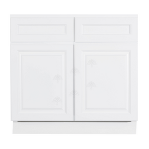 Newport White Base Cabinet 2 Drawers 2 Doors 1 Adjustable Shelf