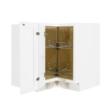 Load image into Gallery viewer, Newport White Lazy Susan Base Cabinet 2 Full Height Folding Doors