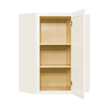 Load image into Gallery viewer, Newport White Wall Diagonal Corner 1 Door 2 Adjustable Shelves