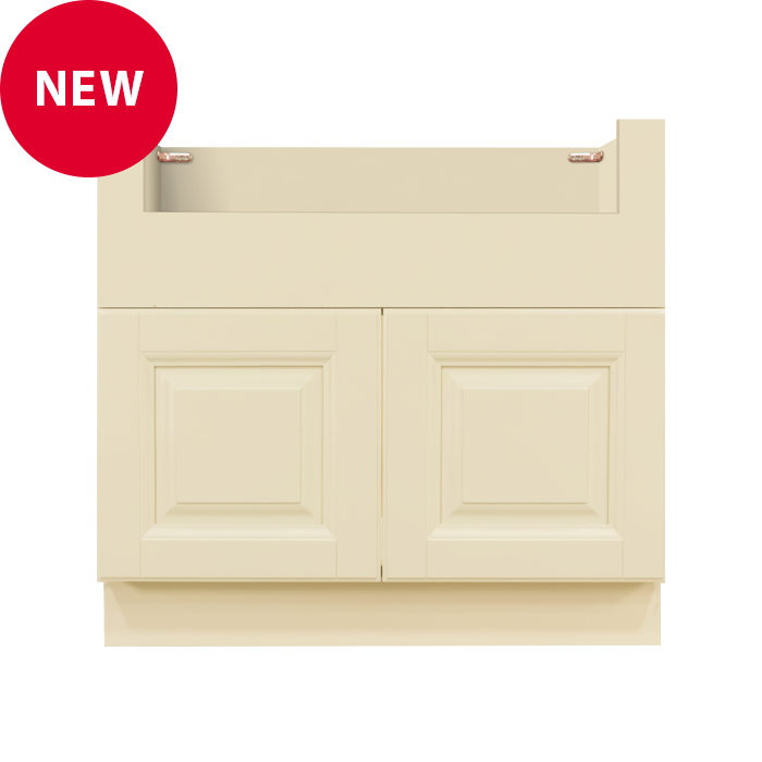 Oxford Series Creamy White Finish Farm Sink Base Cabinet LifeArt