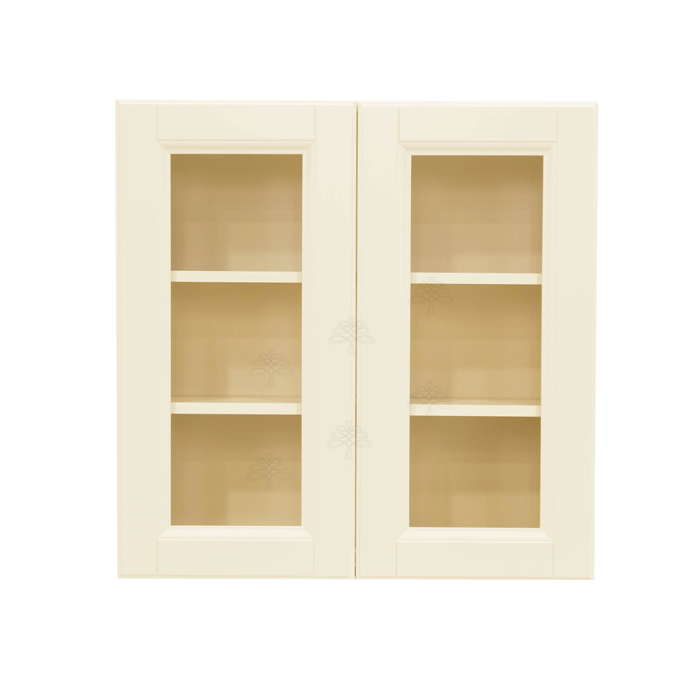 Oxford Wall Mullion Door Cabinet 2 Doors 2 Adjustable Shelves 30 Inch Height Glass Not Included