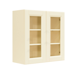Oxford Wall Mullion Door Cabinet 2 Doors 2 Adjustable Shelves 30 Inch Height Glass Not Included