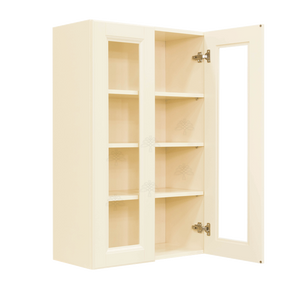 Oxford Wall Mullion Door Cabinet 2 Doors 3 Adjustable Shelves Glass Not Included