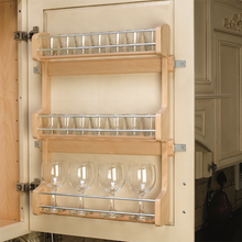 Load image into Gallery viewer, Door Mounting Spice Rack in Wood