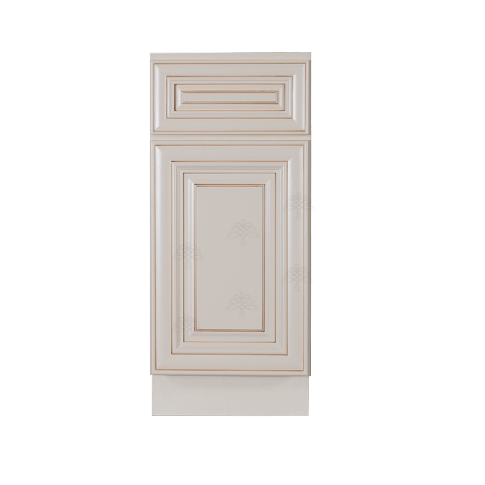 Princeton Creamy White Glazed Base Cabinet 1 Drawer 1 Door 1 Adjustable Shelf