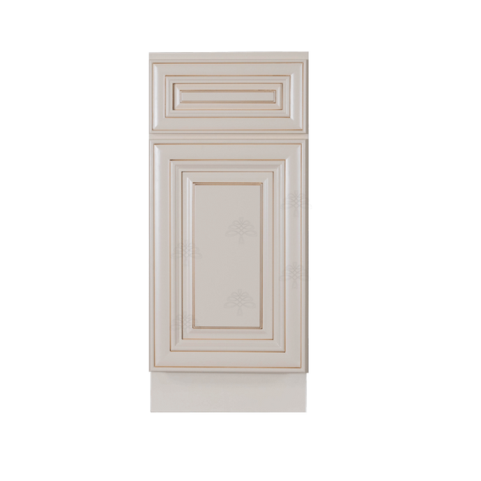 Princeton Creamy White Glazed Base Cabinet 1 Drawer 1 Door 1 Adjustable Shelf