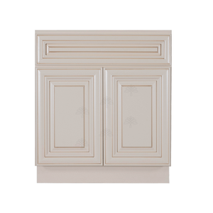 Princeton Creamy White Glazed Base Cabinet 1 Drawer 2 Doors 1 Adjustable Shelf