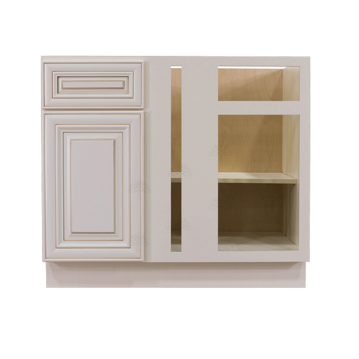 Princeton Creamy White Glazed Base Blind Corner Cabinet 1 Drawer 1 Door