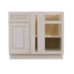Princeton Creamy White Glazed Base Blind Corner Cabinet 1 Drawer 1 Door