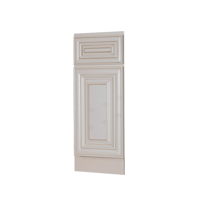 Princeton Creamy White Glazed Base End Angle Cabinet 1 Fake Drawer 1 Door 1 Adjustable Shelf (Left)