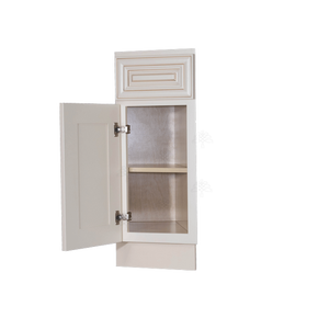 Princeton Creamy White Glazed Base End Angle Cabinet 1 Fake Drawer 1 Door 1 Adjustable Shelf (Left)