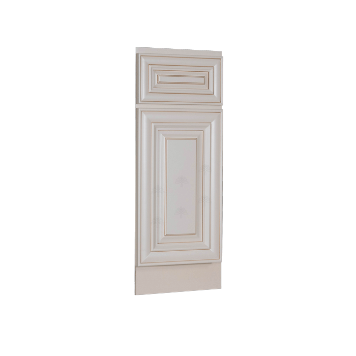 Princeton Creamy White Glazed Base End Angle Cabinet 1 Fake Drawer 1 Door Adjustable Shelf (Right)