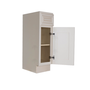 Princeton Creamy White Glazed Base End Angle Cabinet 1 Fake Drawer 1 Door Adjustable Shelf (Right)