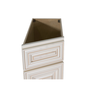 Princeton Creamy White Glazed Base End Angle Cabinet 1 Fake Drawer 1 Door Adjustable Shelf (Right)
