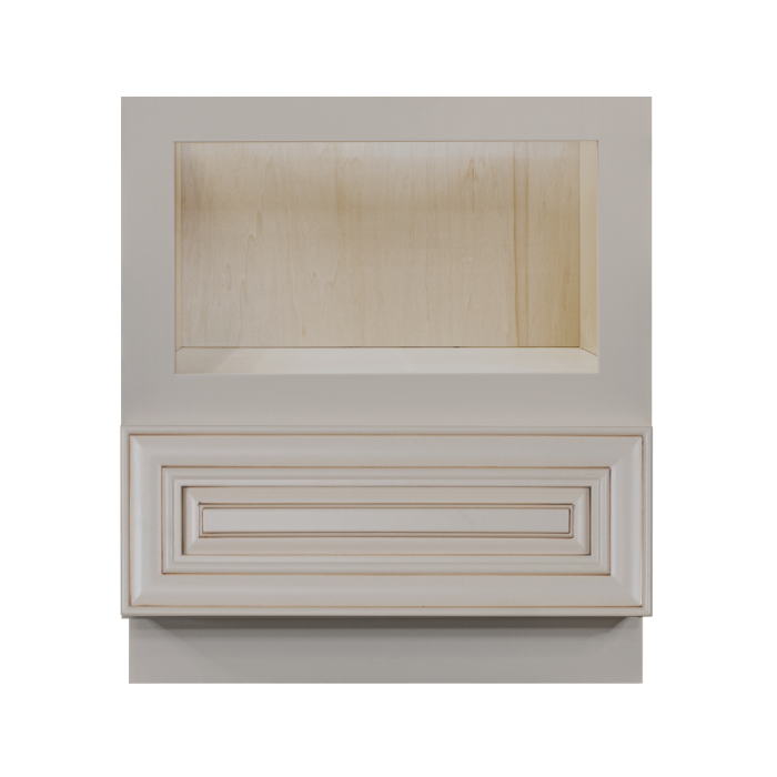 Princeton Creamy White With Glaze Base Microwave with Drawer Cabinet