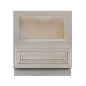 Princeton Creamy White With Glaze Base Microwave with Drawer Cabinet