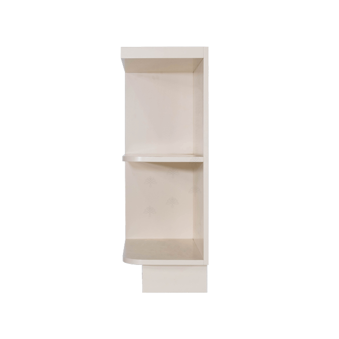 Princeton Creamy White Glazed Base Open End Shelf 12 inch No Door 1 Fixed Shelf (Left)