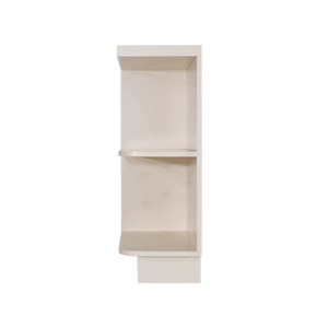 Princeton Creamy White Glazed Base Open End Shelf 12 inch No Door 1 Fixed Shelf (Left)
