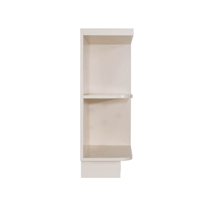 Princeton Creamy White Glazed Base Open End Shelf 12 inch No Door 1 Fixed Shelf (Right)