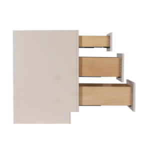 Princeton Creamy White Glazed Base Drawer Cabinet 3 Drawers