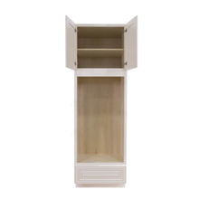 Load image into Gallery viewer, Princeton Creamy White Glazed Tall Double Oven Cabinet 2 Upper Doors and 1 Lower Drawer