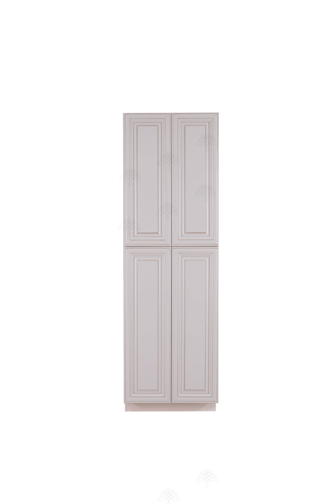 Princeton Creamy White Glazed Tall Pantry 2 Upper Doors and 2 Lower Doors