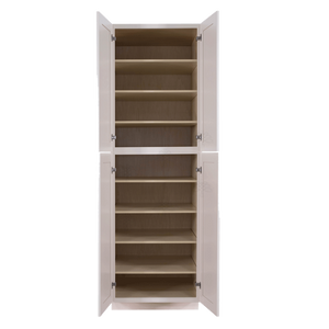 Princeton Creamy White Glazed Tall Pantry 2 Upper Doors and 2 Lower Doors