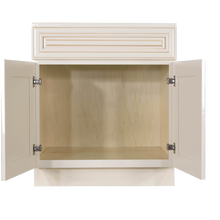 Load image into Gallery viewer, Princeton Creamy White Glazed Sink Base Cabinet 1 Dummy Drawer 2 Doors